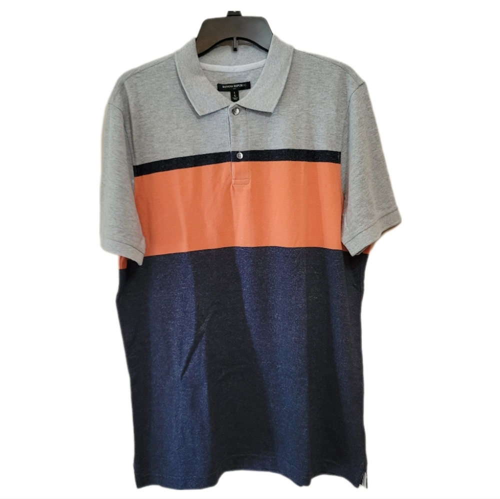 Banana Republic Men's Color Block Polo Shirt